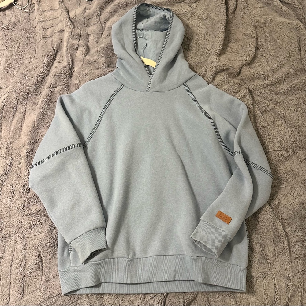 UGG Light Blue Hoodie with Stitch Accents